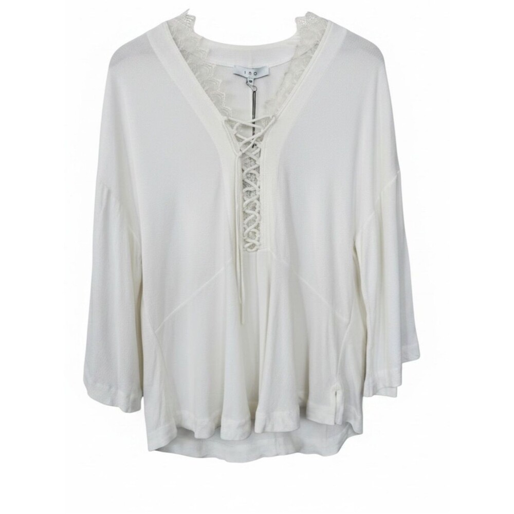NWT IRO White Lace-Up V-Neck Tunic - Size 40